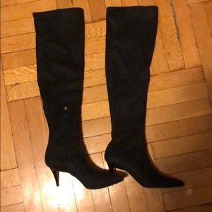 Black suede over the knee boots - size 40